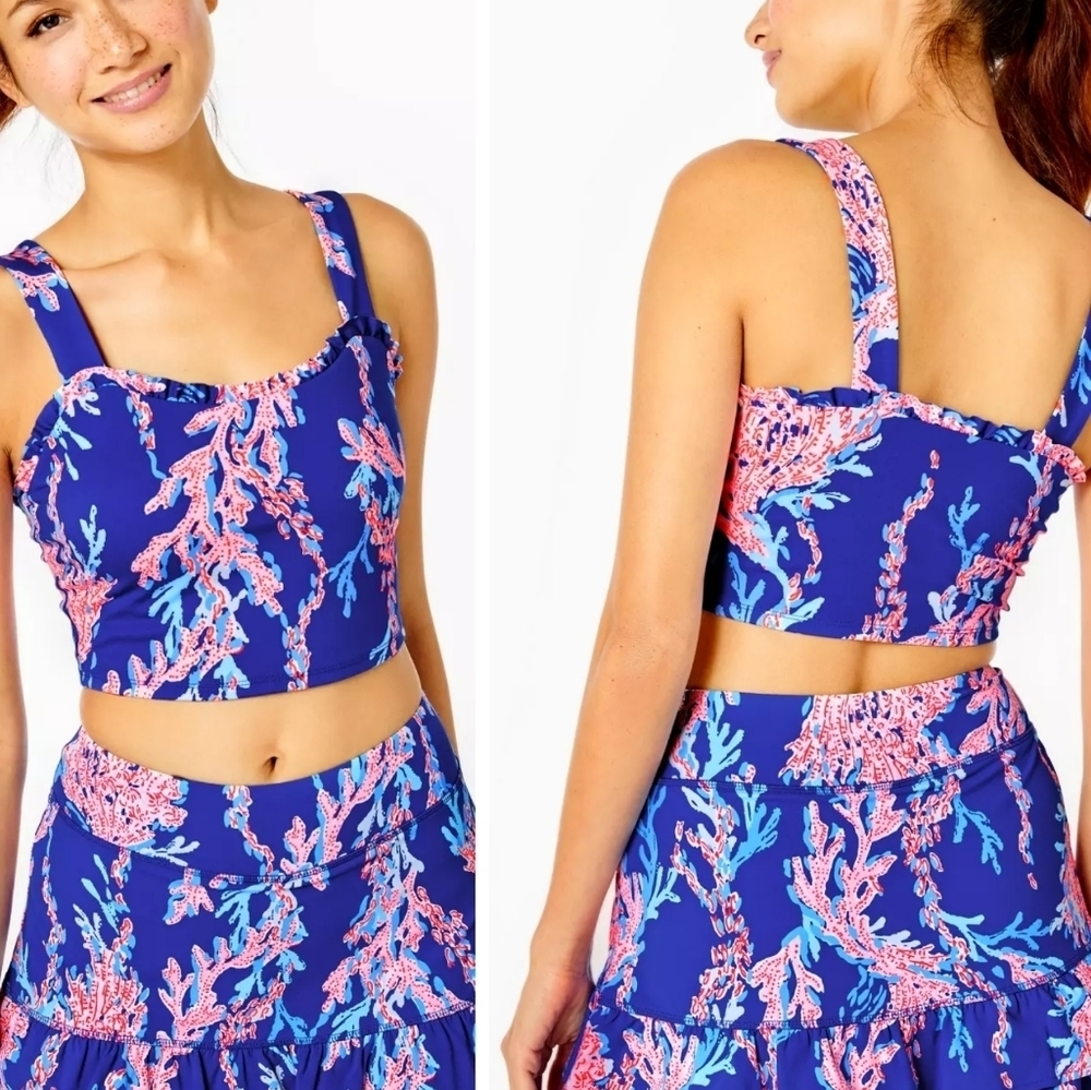 NWT Lilly Pulitzer - UPF 50+ Luxletic Zahara Ruffle Sports Bra - S
